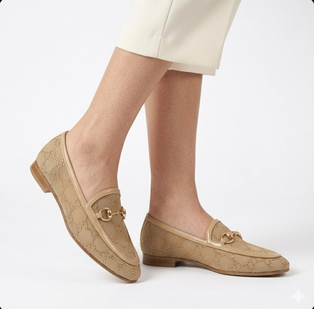 Linda Cushioned Bling Mesh Loafers - The Heels India