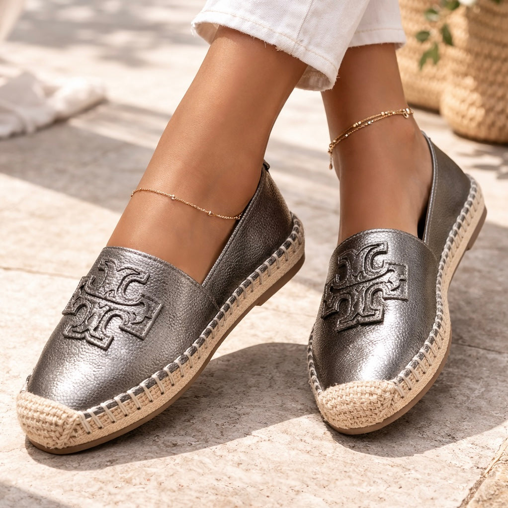 Zazu Cushioned Espadrille Slip On Loafers - The Heels India