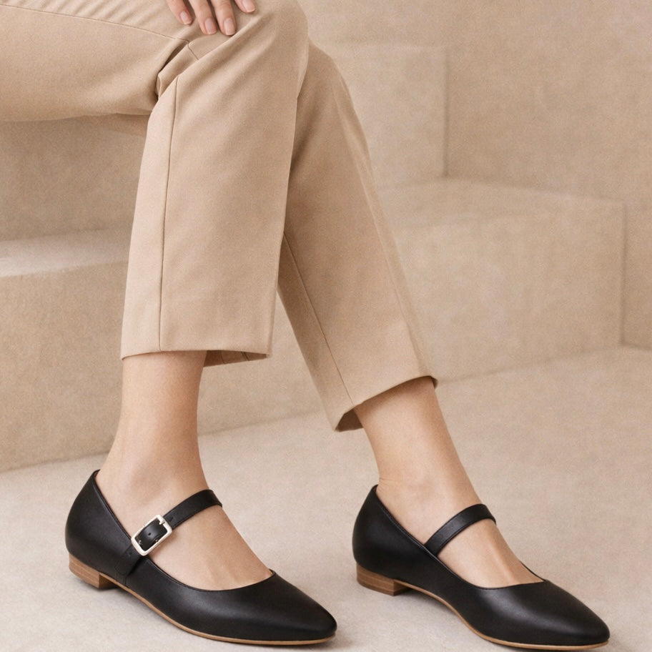LINA Premium Leather Classic Mary Jane Ballerinas