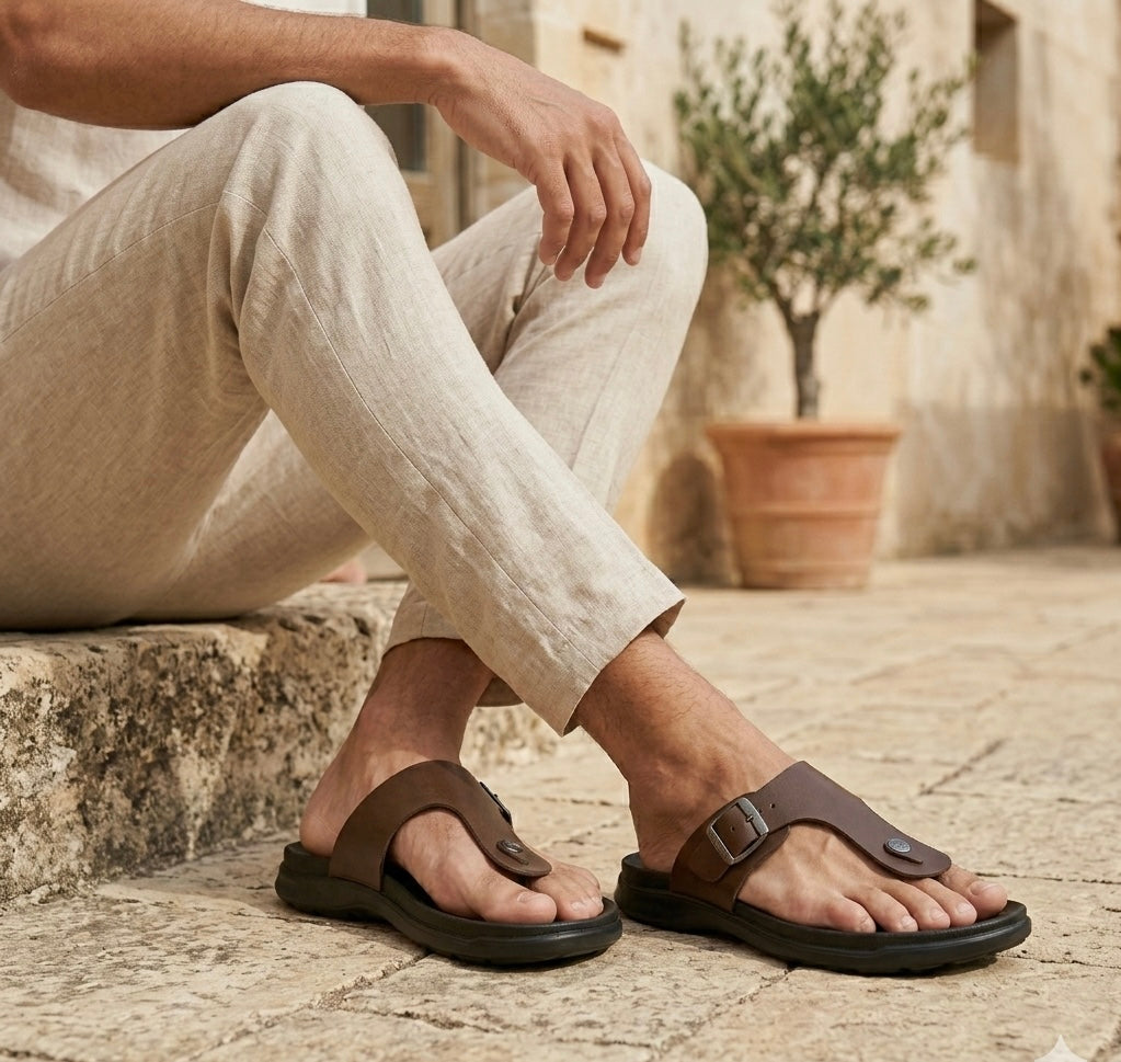 Piquè Leather Cushion Slippers - The Heels India