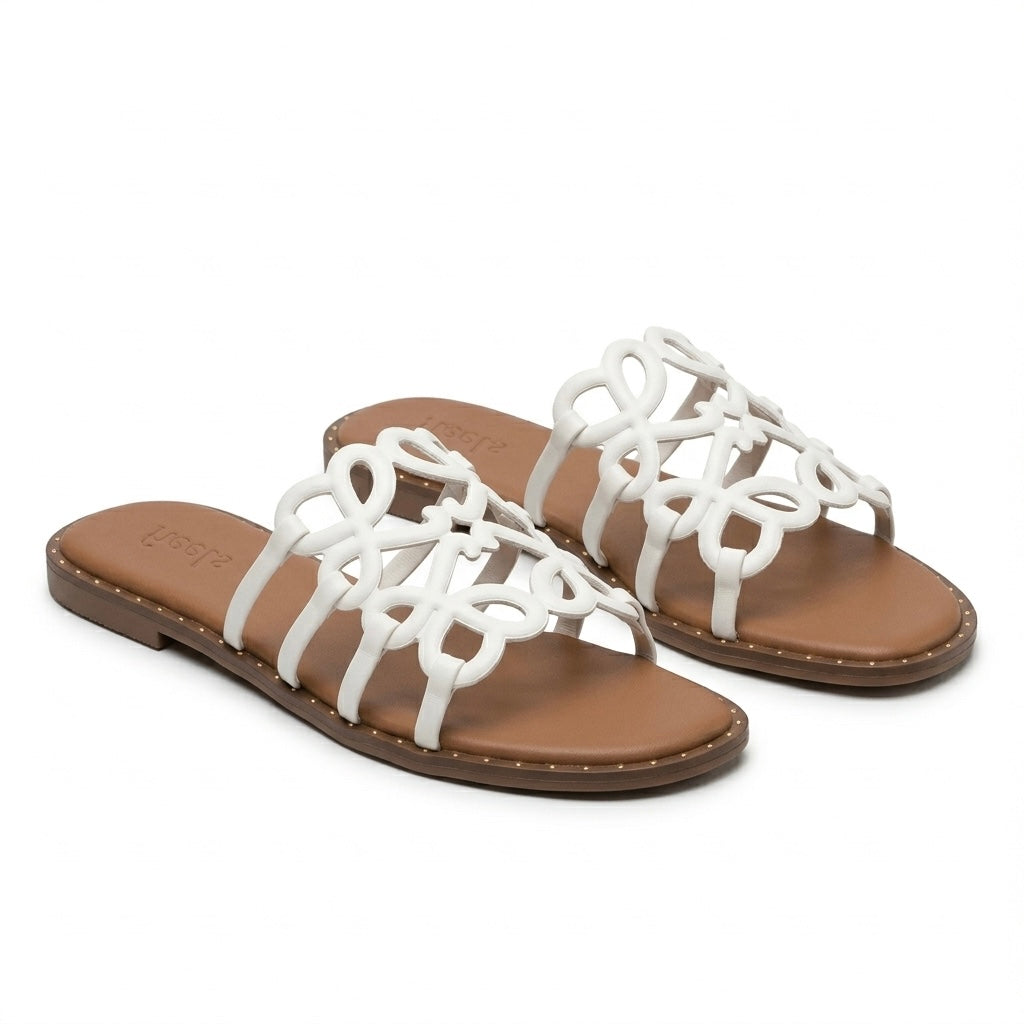 Portia Laser Cut Cushioned Summer Sliders