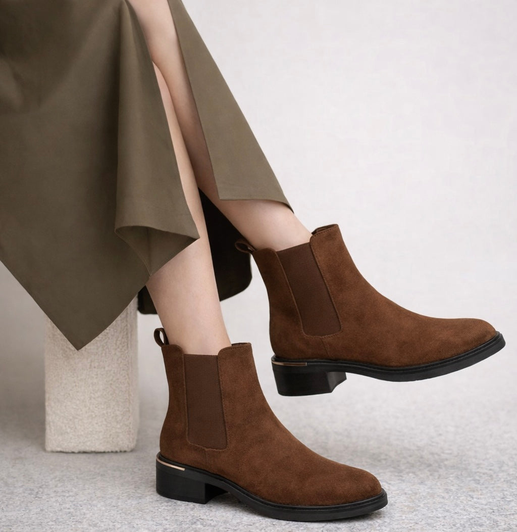 Rhonda Premium Suede Chelsea Winter Ankle Boots