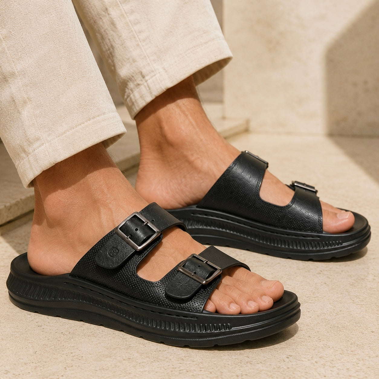 Caldori Zero Gravity Summer Comfort Leather Slippers