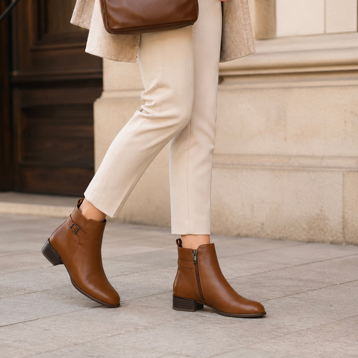 Roma Pelle Premium Winter Ankle Low Heel Boots