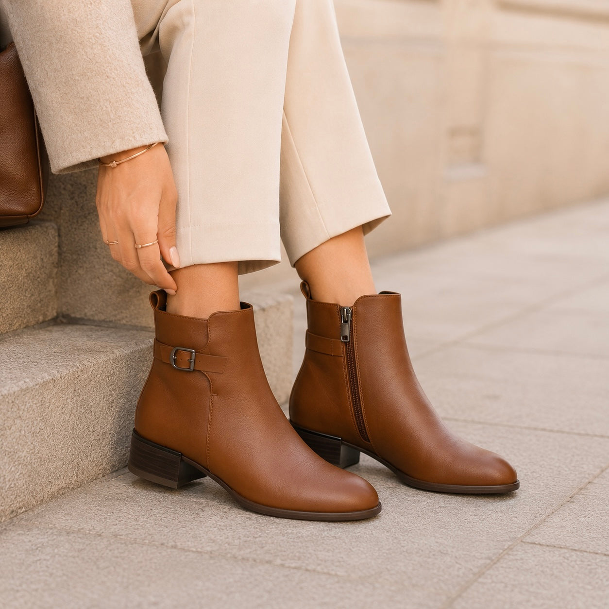 Roma Pelle Premium Winter Ankle Low Heel Boots