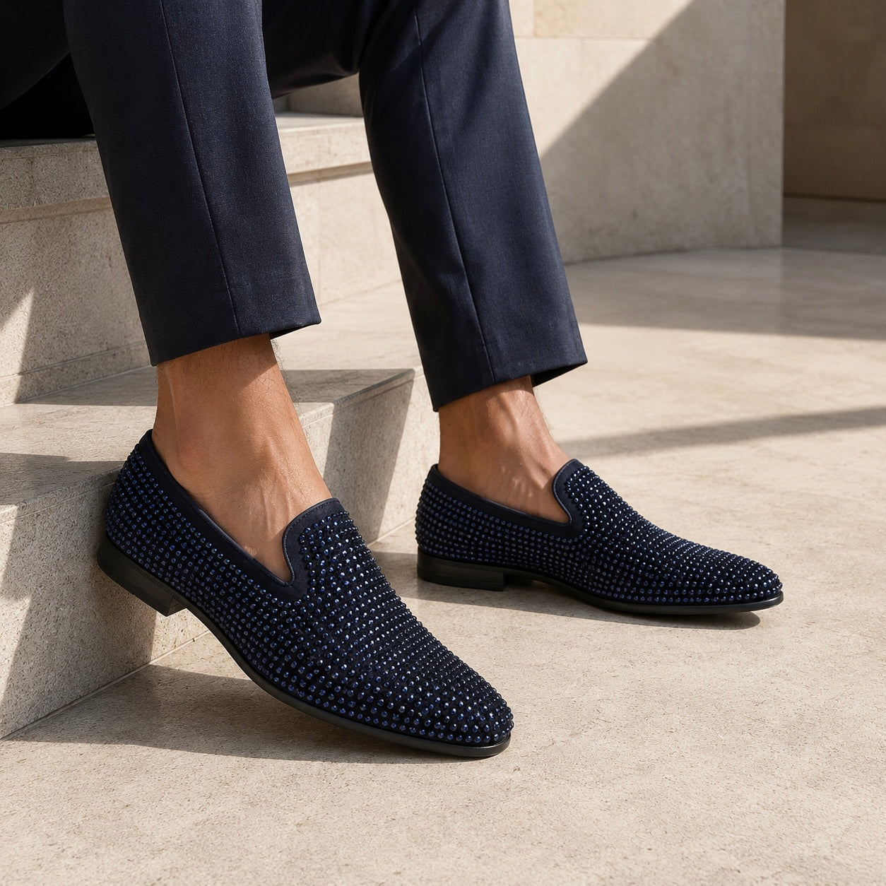 Bruyne Bling Party Formal Leather Slip Ons - The Heels India