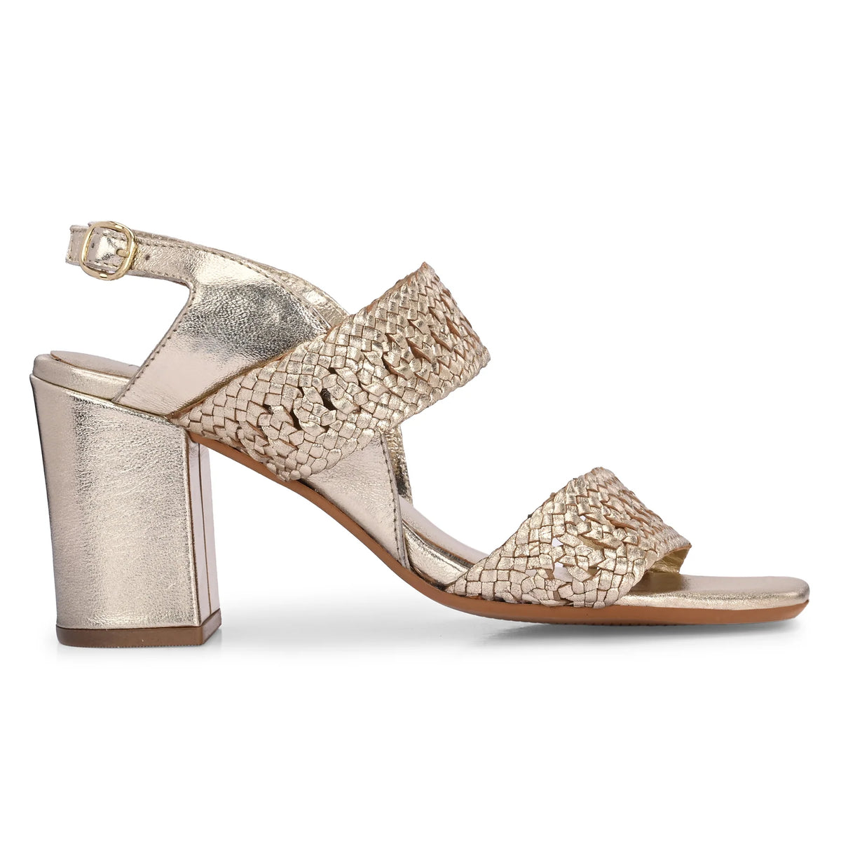 NOOR Premium Leather Hand Woven Block Heels