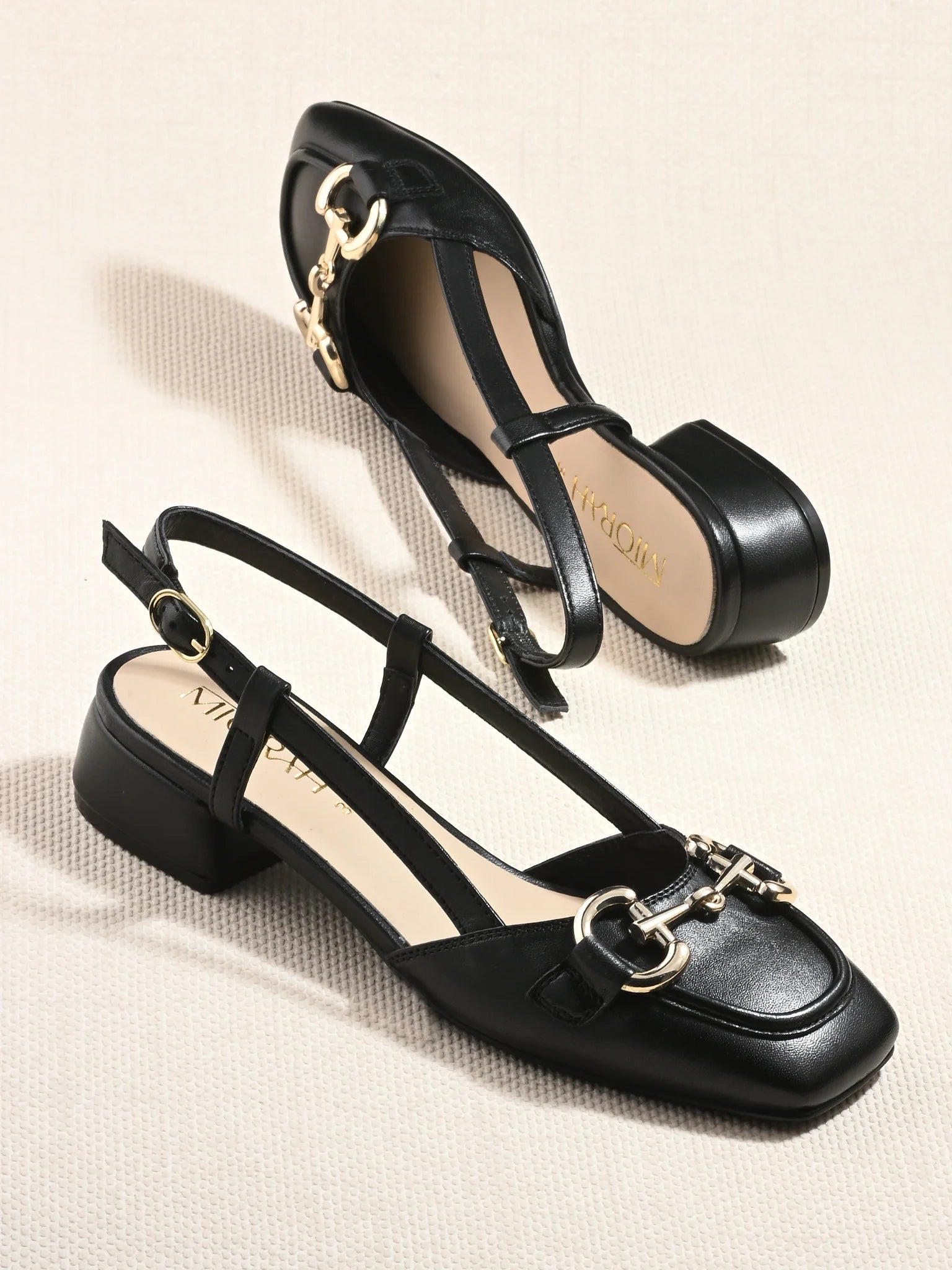 Miorah Leather Sling Back Heels