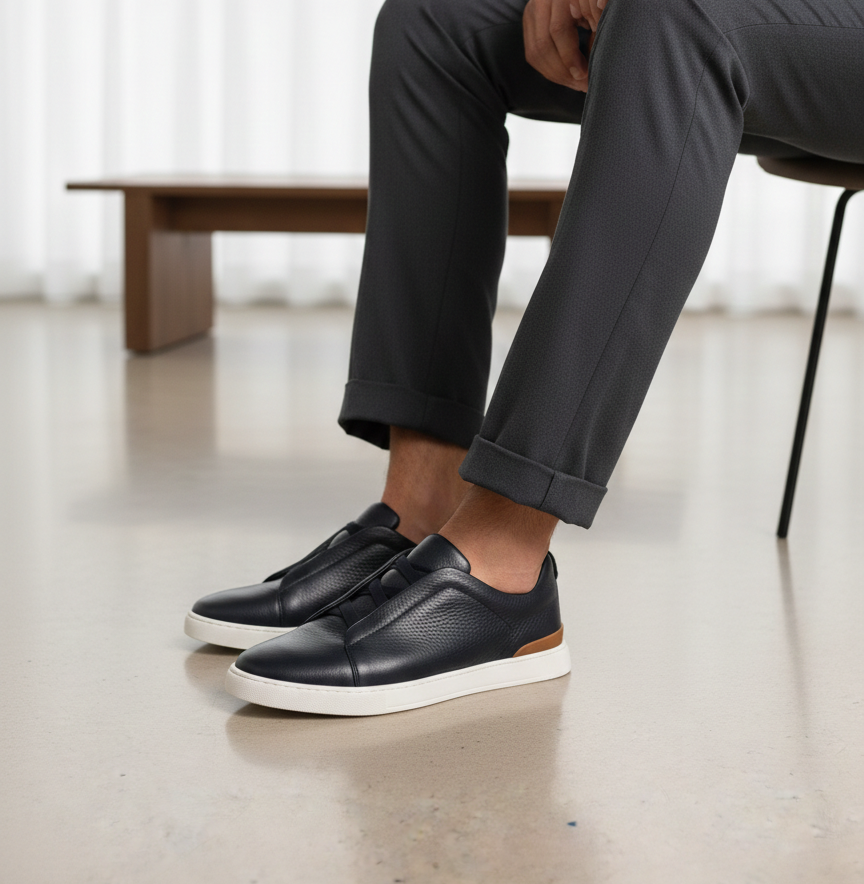 Lorente Elastic Premium Leather Sneakers - The Heels India