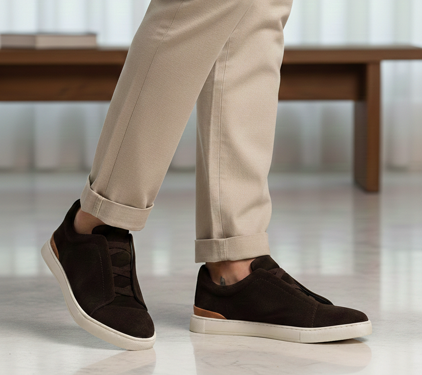 Lorente Elastic Premium Leather Sneakers - The Heels India