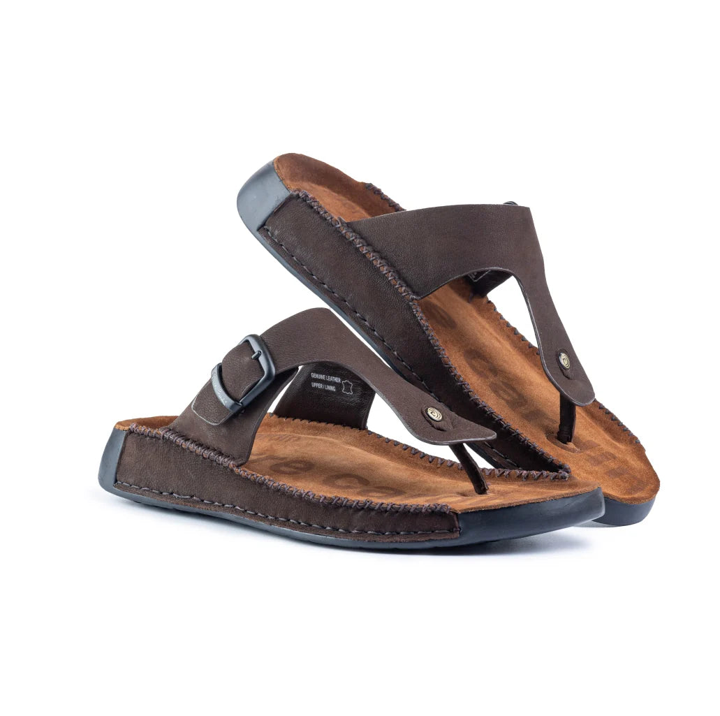 Riviera Leather Nubuck Thong Slippers