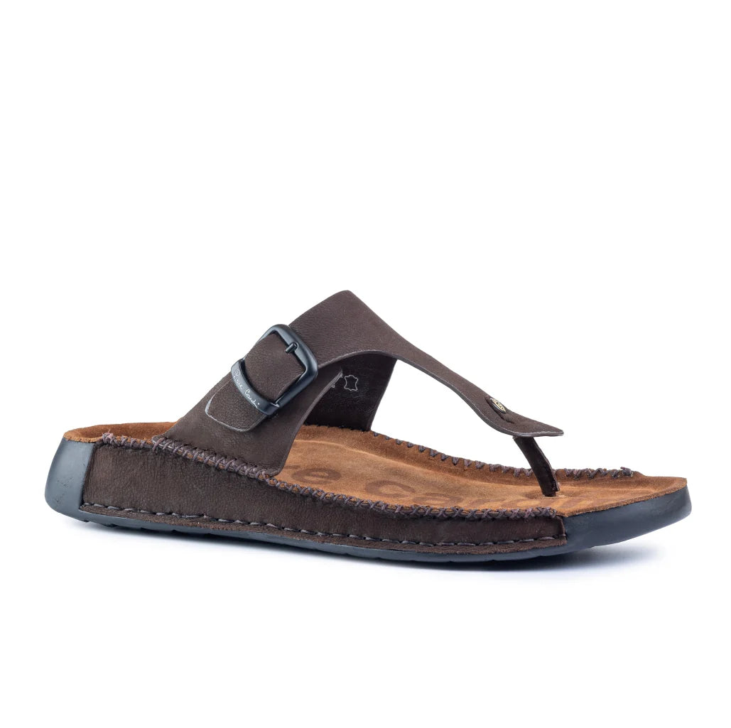 Riviera Leather Nubuck Thong Slippers