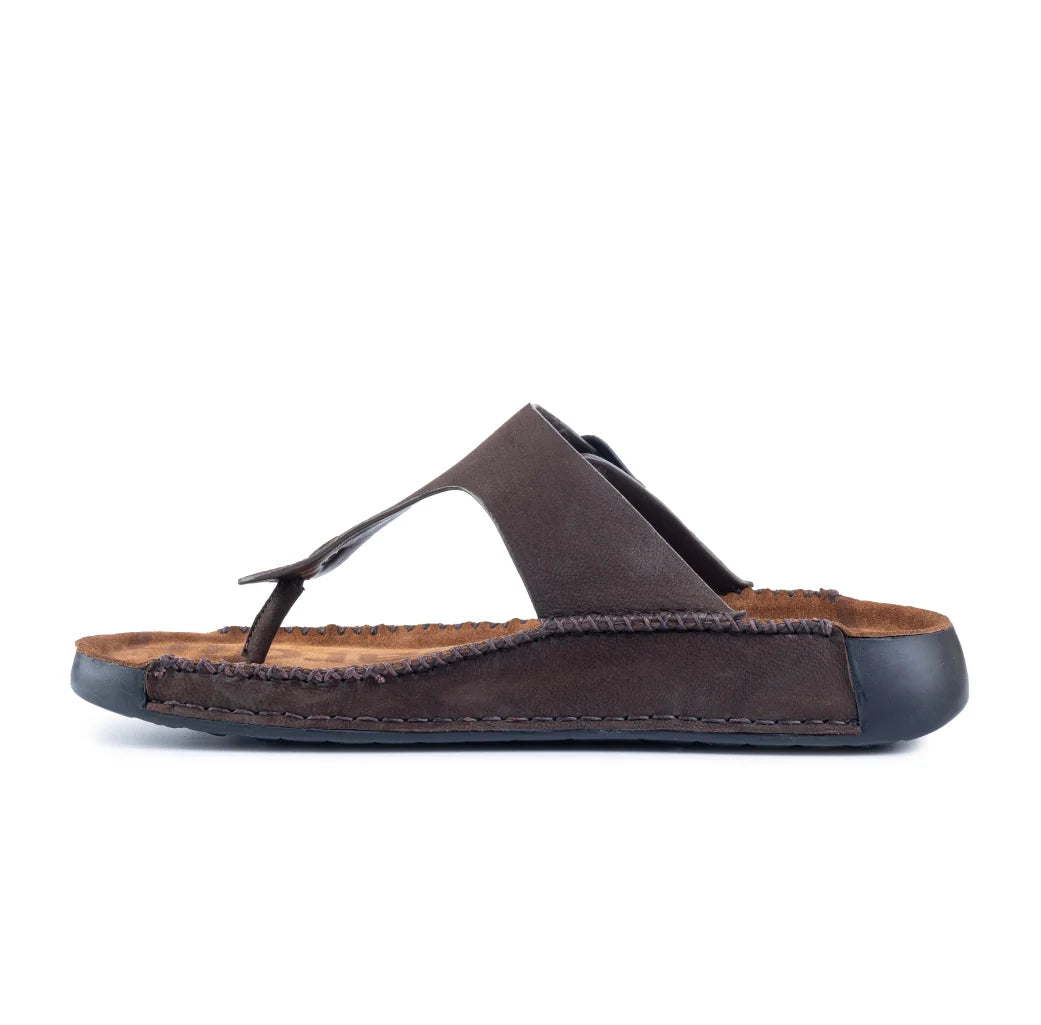 Riviera Leather Nubuck Thong Slippers