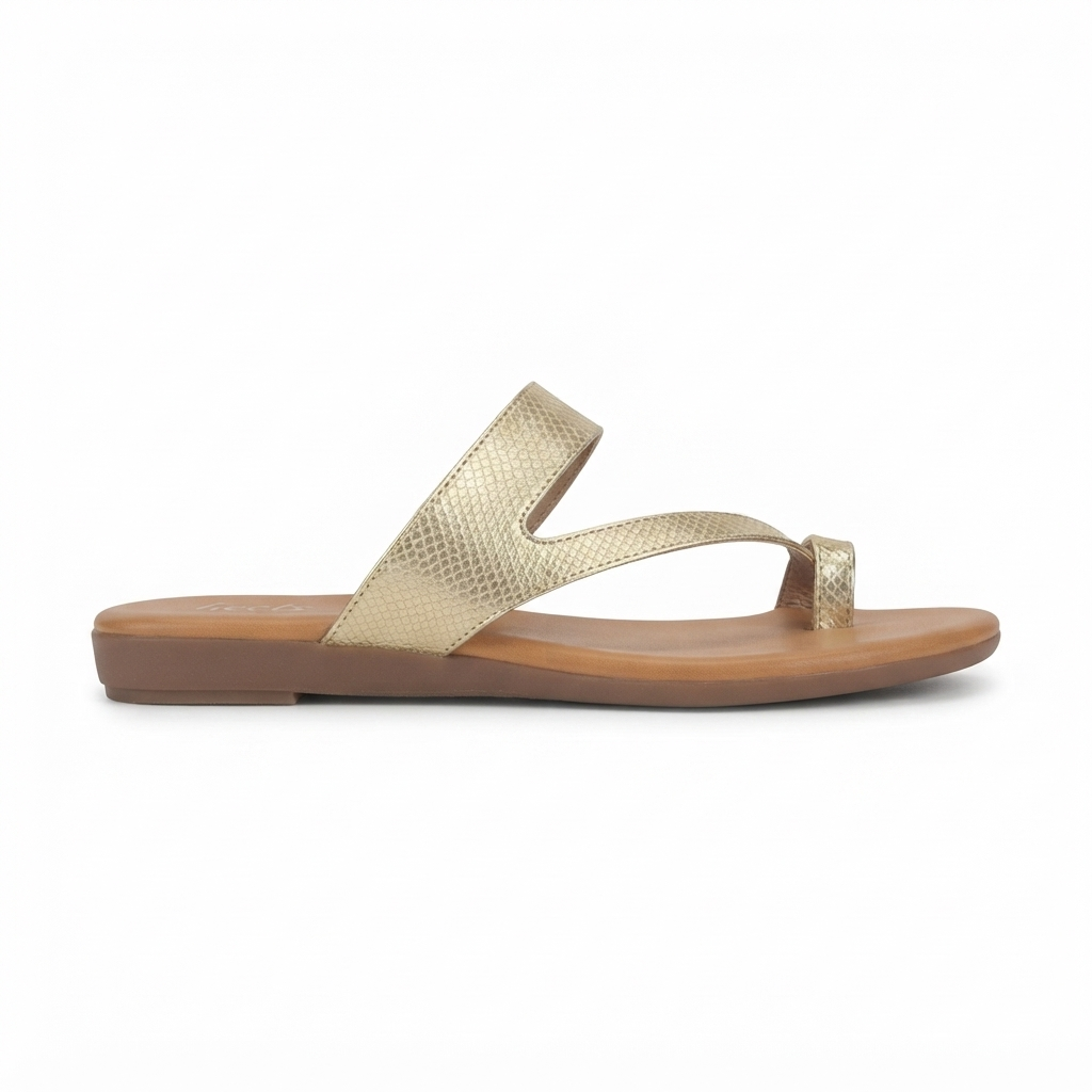 Bonita 3.0 Cushioned Comfort Thumb Slippers in Gold - The Heels India