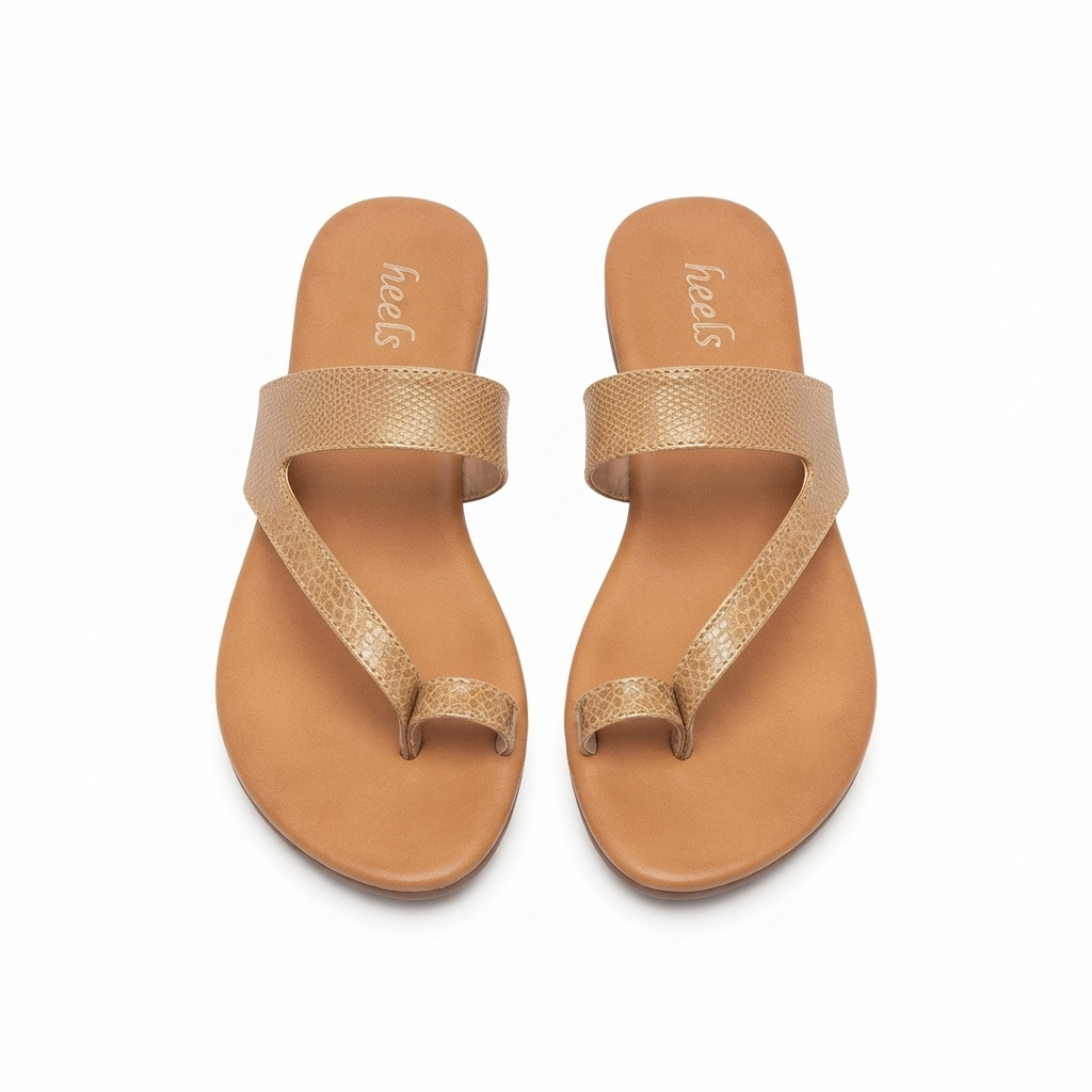 Bonita 3.0 Cushioned Comfort Thumb Slippers in Chikoo - The Heels India
