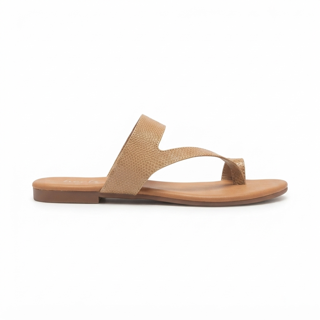 Bonita 3.0 Cushioned Comfort Thumb Slippers in Chikoo - The Heels India