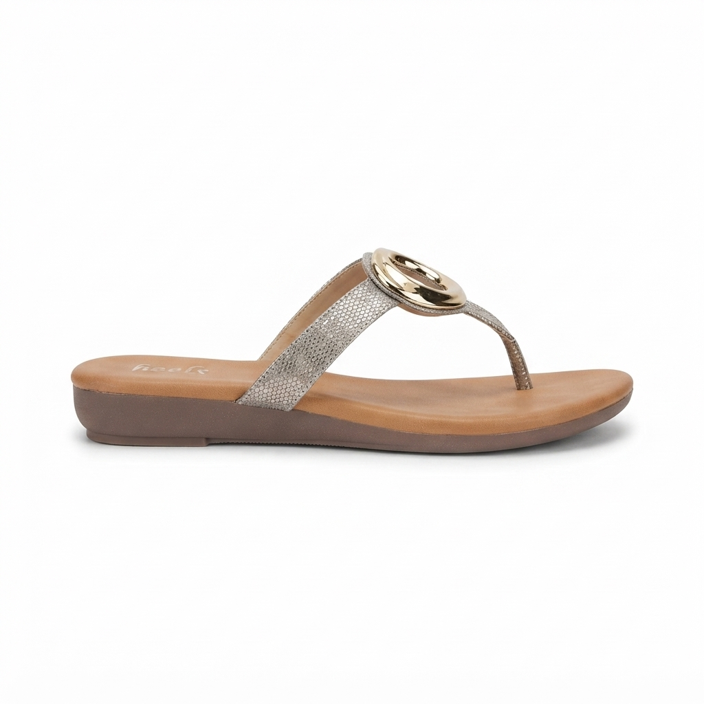 Nova 2.0 Buckled Cushioned Sliders in Zinc - The Heels India