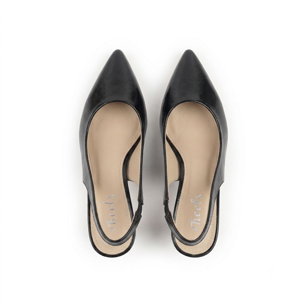 Zara Classic Sling Back Kitten Heel Pumps in Black - The Heels India