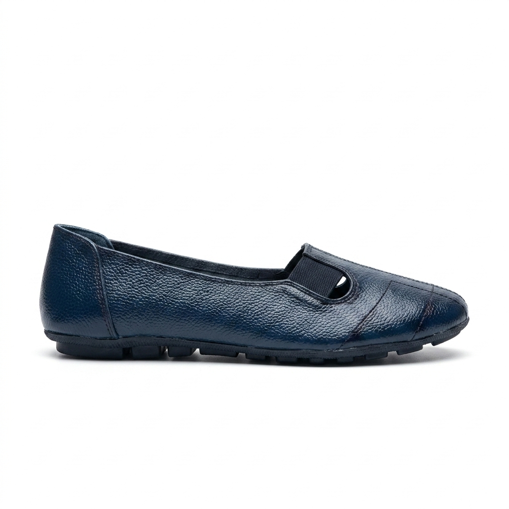 Ellie Classic Stitched Leather Elastic Ballerinas