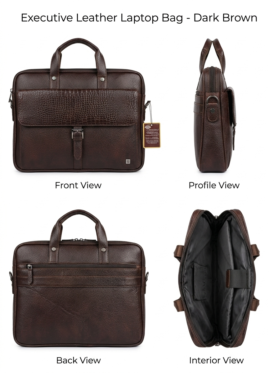 Brown Leather Laptop Bags SLP342