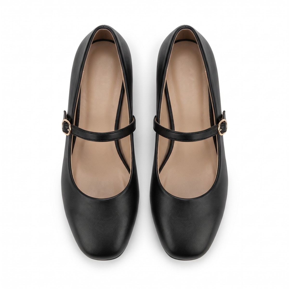 Miley Block Heel Mary Janes in Black - The Heels India