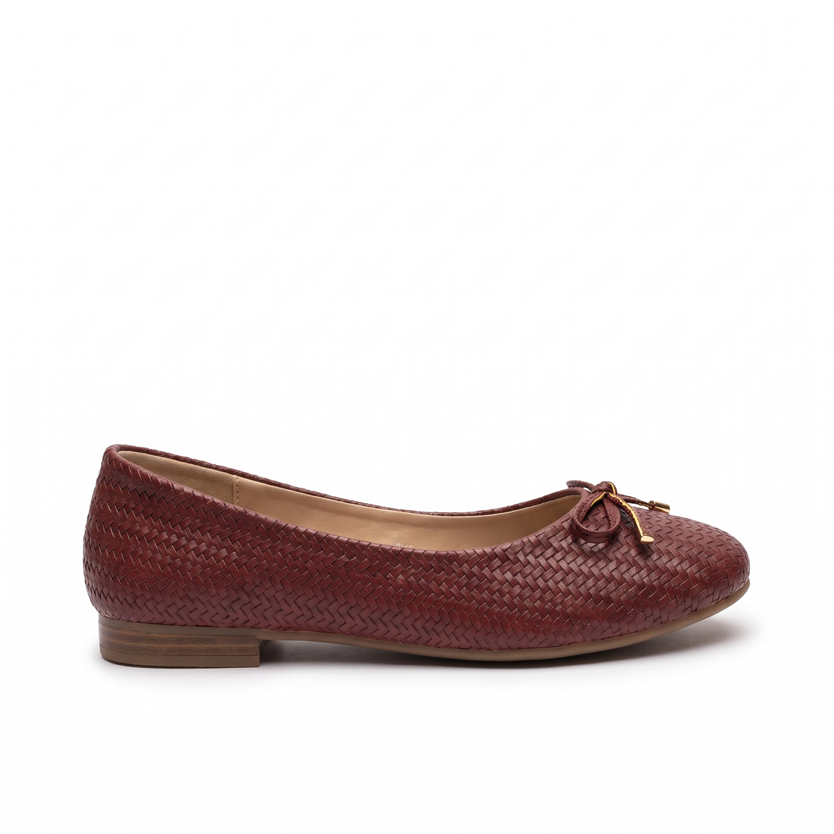 Sicily Cushioned Knit Bow Ballerinas in Coffee - The Heels India