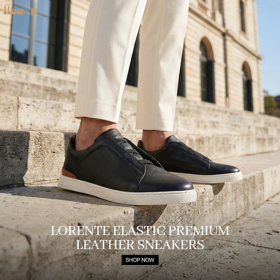 Lorente Elastic Premium Leather Sneakers - The Heels India