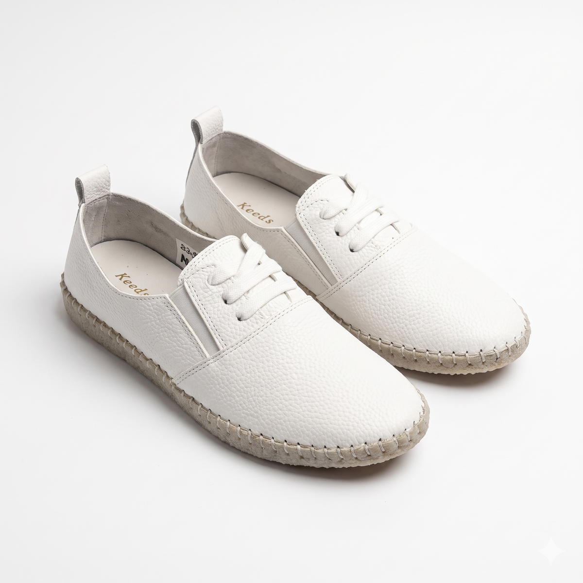 Clarrise Summer Cushioned Lace Up Espadrille Loafers in White - The Heels India