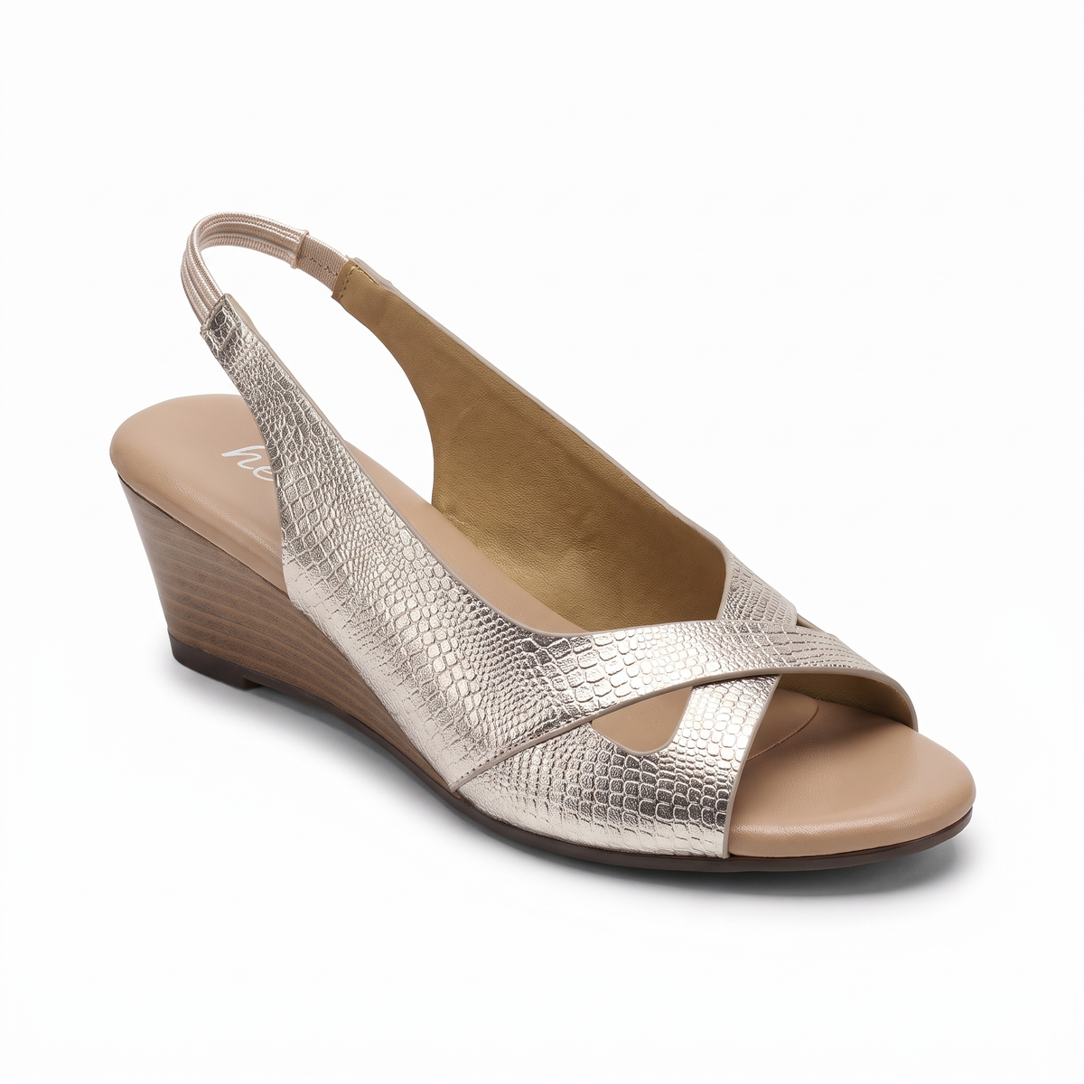 Antoine Wedge Heel Peep-toe Sandals in R Grey - The Heels India