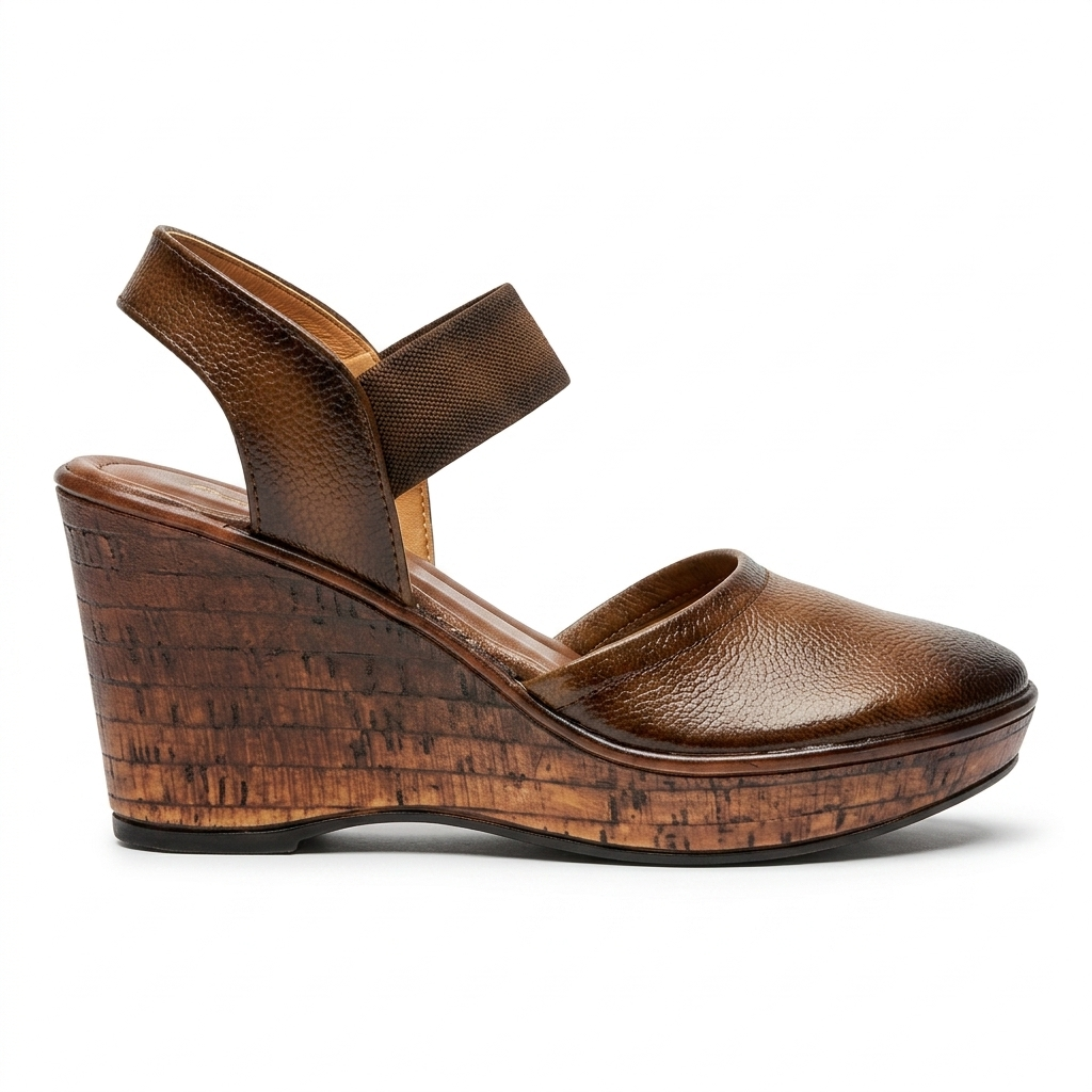 Jess Leather Platform Wedge Heel Sandals