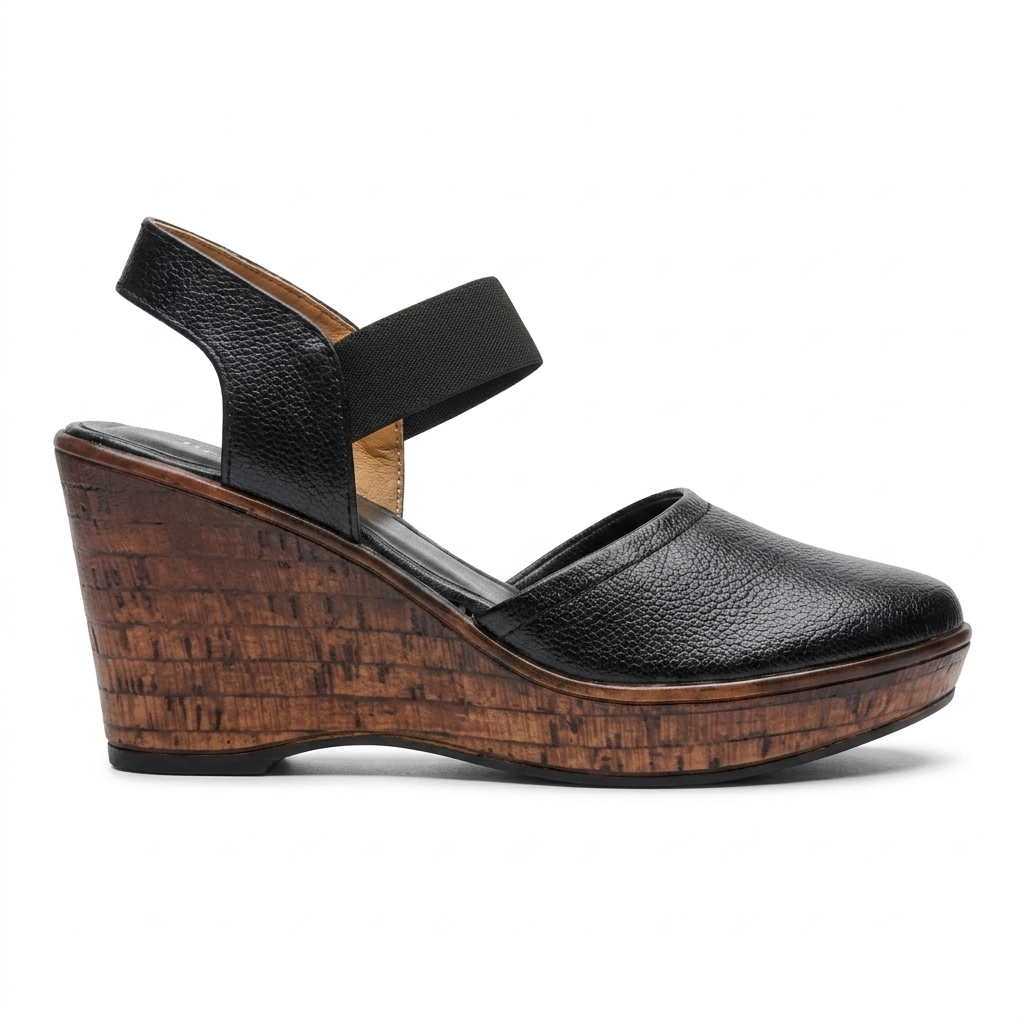 Jess Leather Platform Wedge Heel Sandals