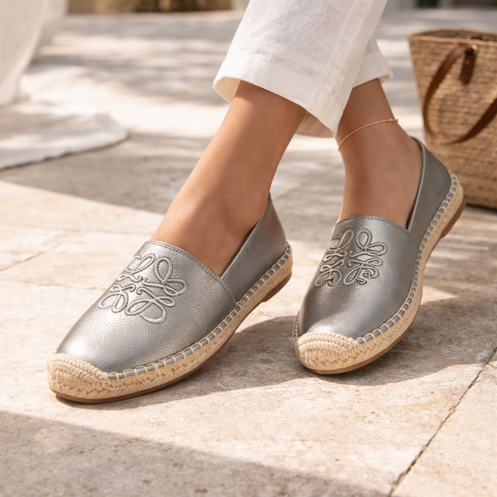 Mensho Cushioned Espadrille Slip On Loafers - The Heels India