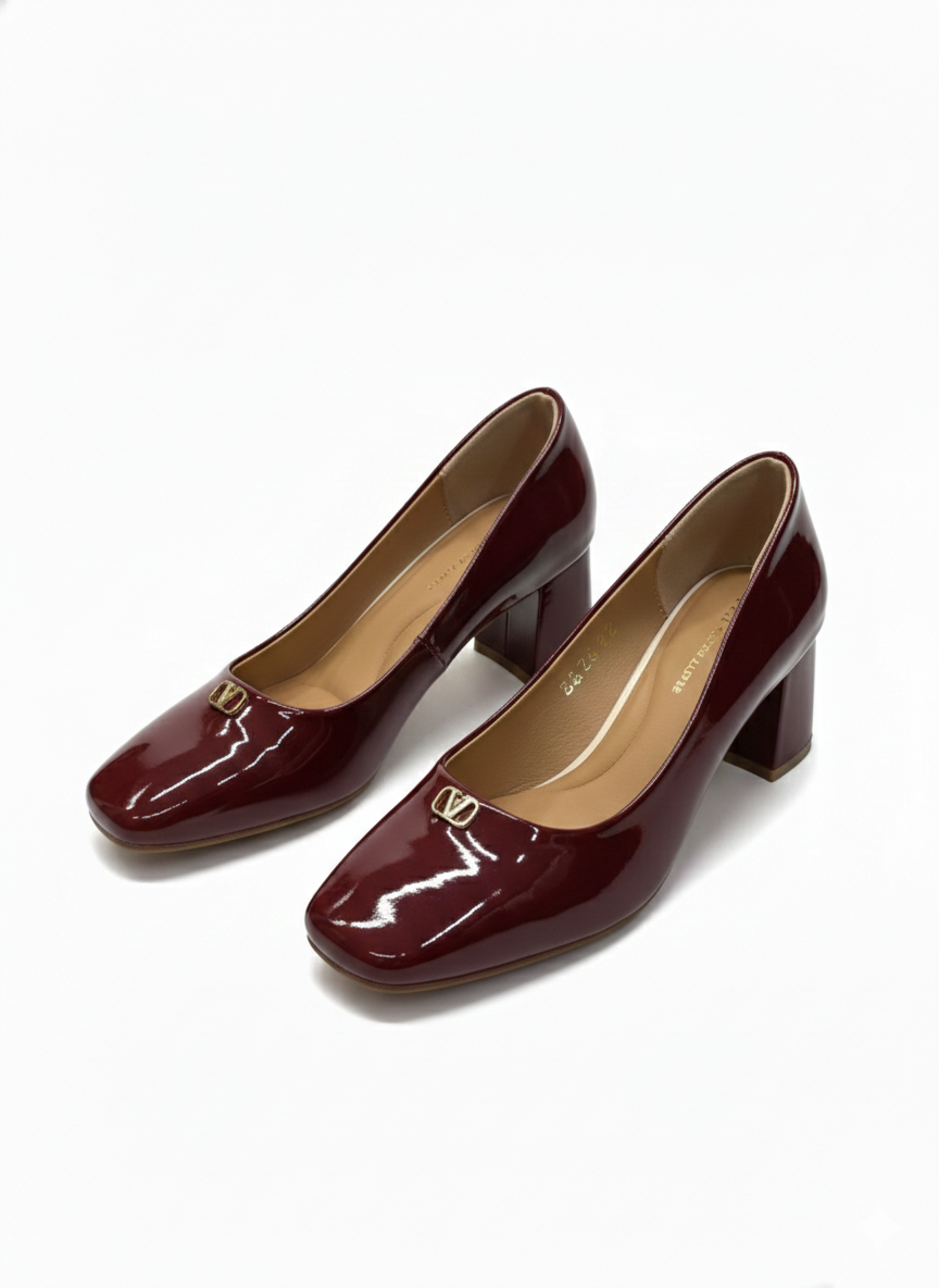 Erica Premium Patent Leather Block Heels - The Heels India