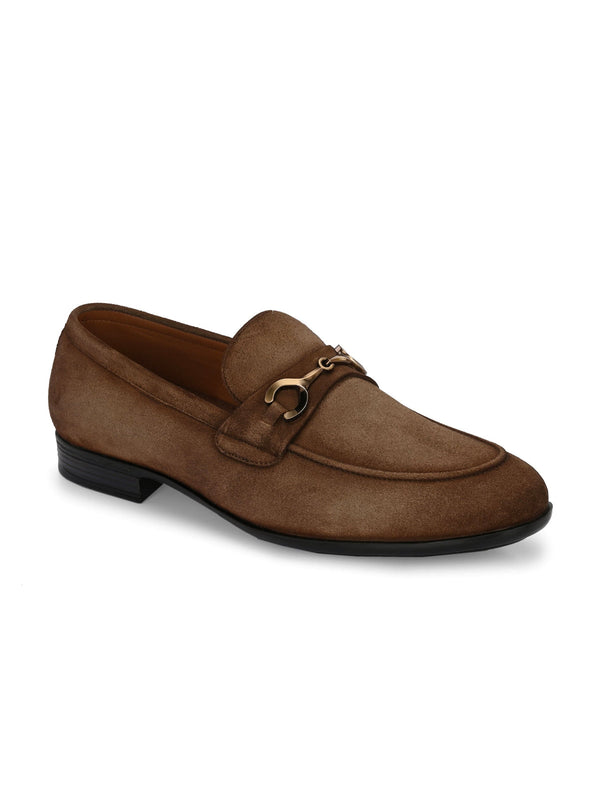 Star Dust Buckled Leather Loafers