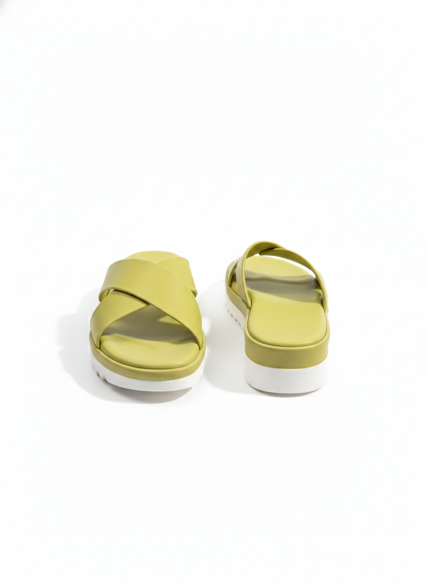 Opera Cushioned Wedge Heel Cross Sliders - The Heels India
