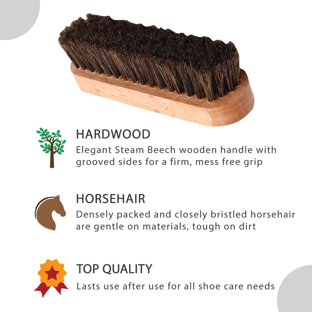 HELIOS 5.7 INCH 100% HORSE HAIR SHOE BRUSH