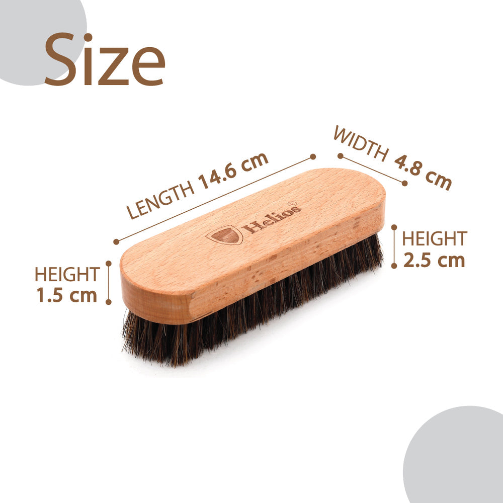 HELIOS 5.7 INCH 100% HORSE HAIR SHOE BRUSH