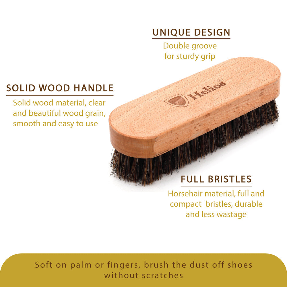 HELIOS 5.7 INCH 100% HORSE HAIR SHOE BRUSH