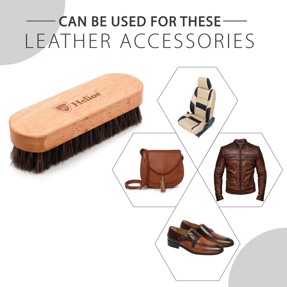 HELIOS 5.7 INCH 100% HORSE HAIR SHOE BRUSH