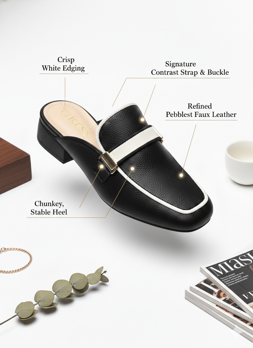 Antoine Premium Back Open Block Heel Mules - The Heels India