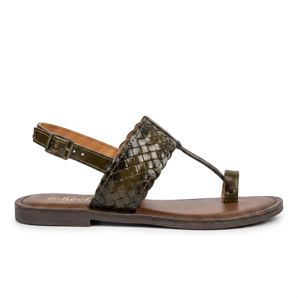 Venezia Woven Leather Flat Sandals
