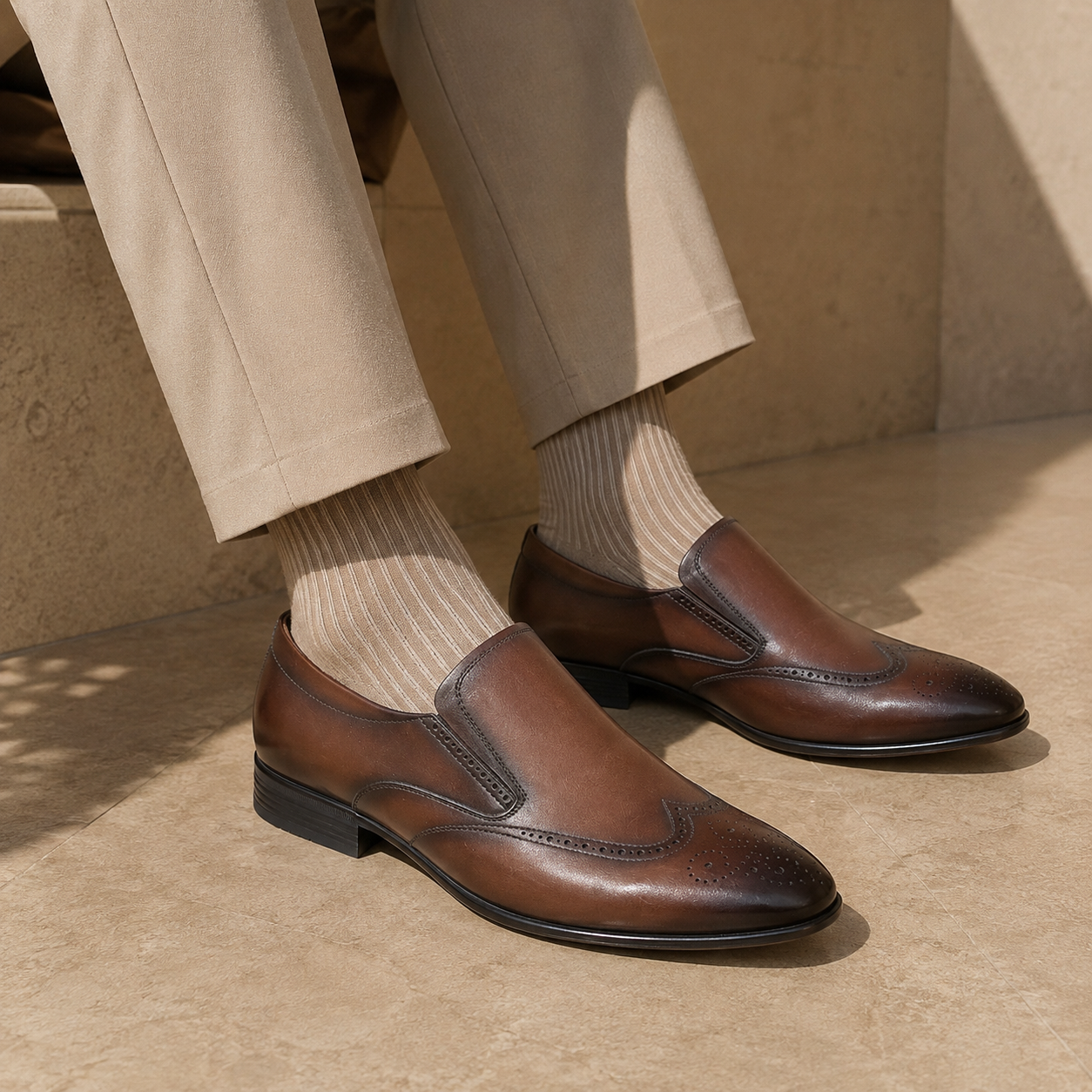 Malcolm Classic Premium Leather Semi Brogue
