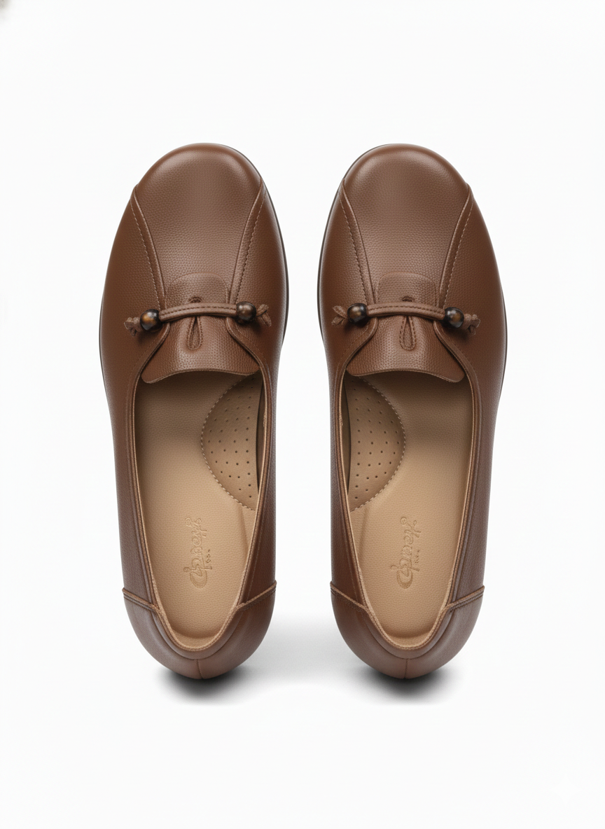 Trisha Premium Leather Cushioned Quilt Loafers