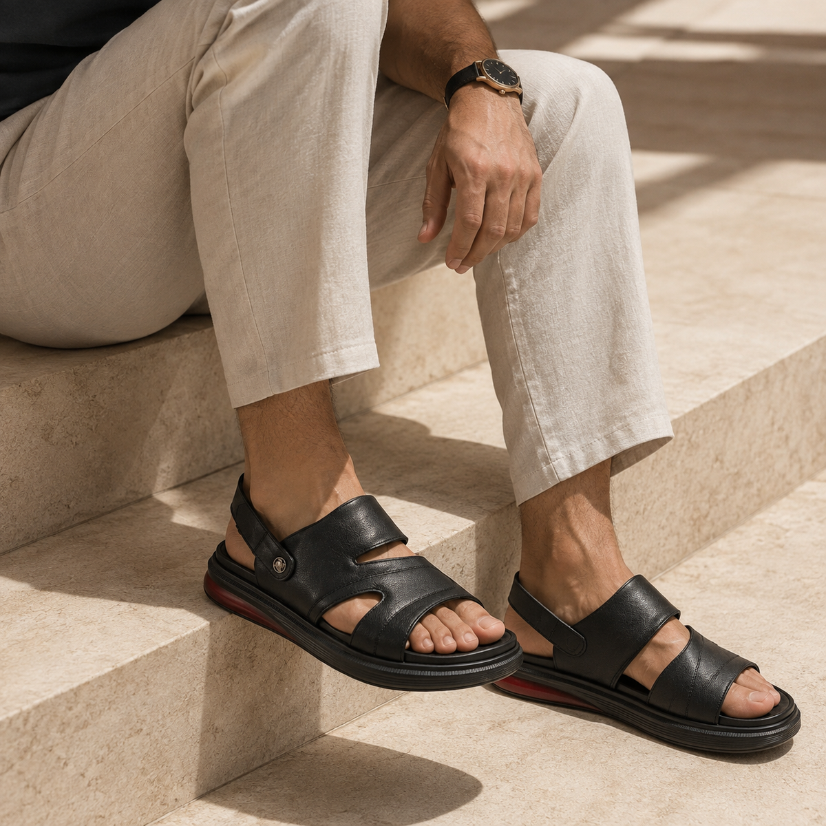 Finch Comfort Leather Back Strap Sandals