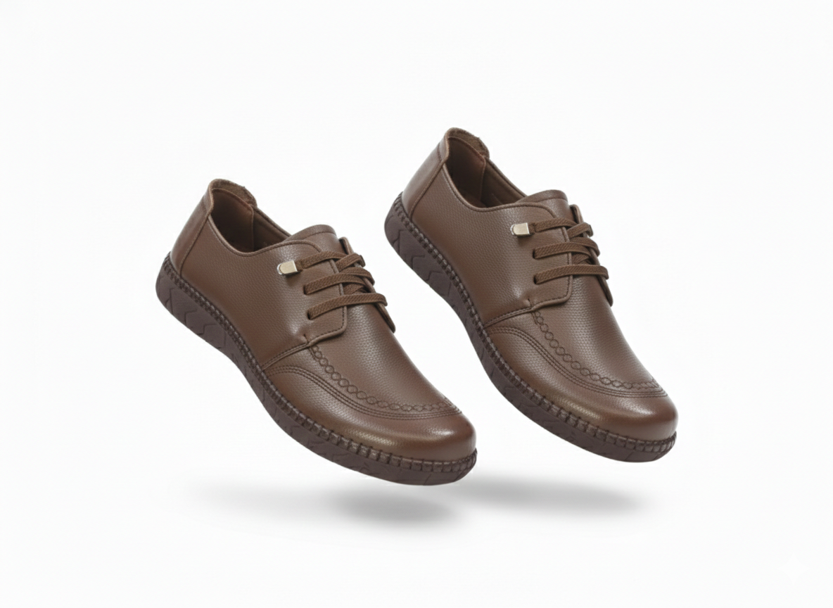 Arianna Premium Leather Casual Lace Up Derby Shoes