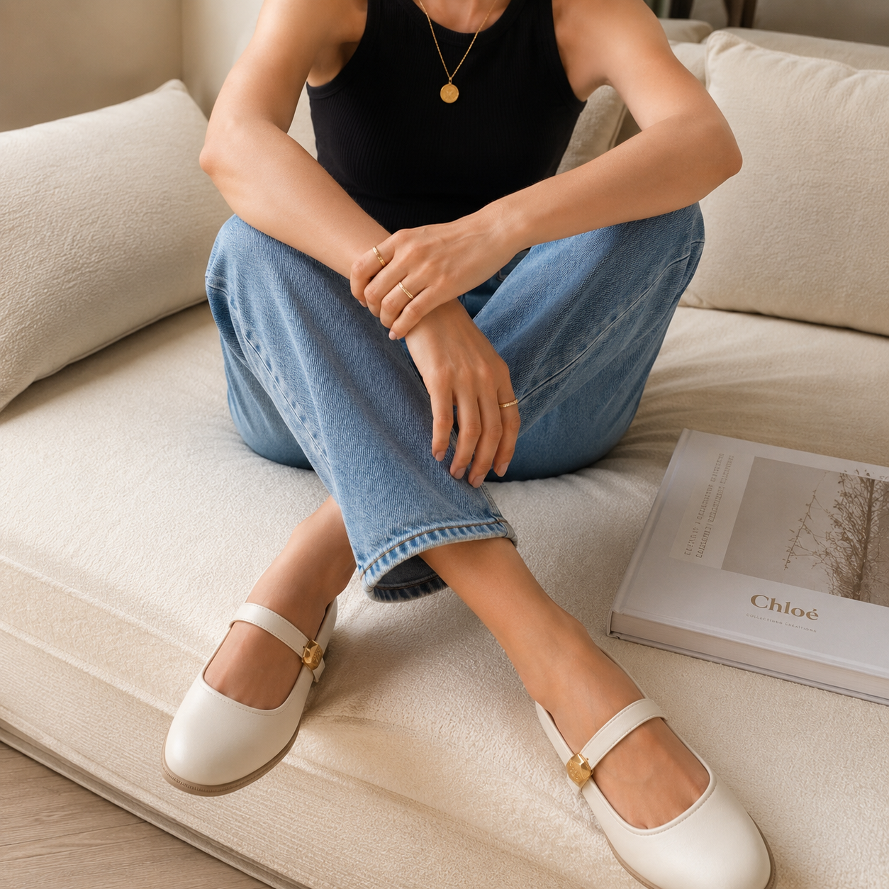 Menzy Beige Block Heels Women - Side Detail
