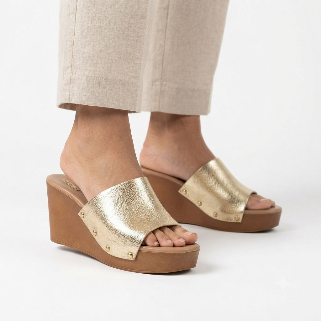 Rosabella Premium Peep Toe Wedge Heels - The Heels India