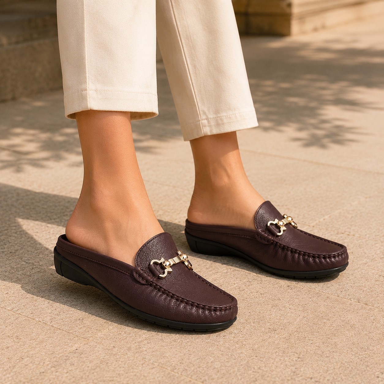 Bianca Leather Slip On Mules - The Heels India