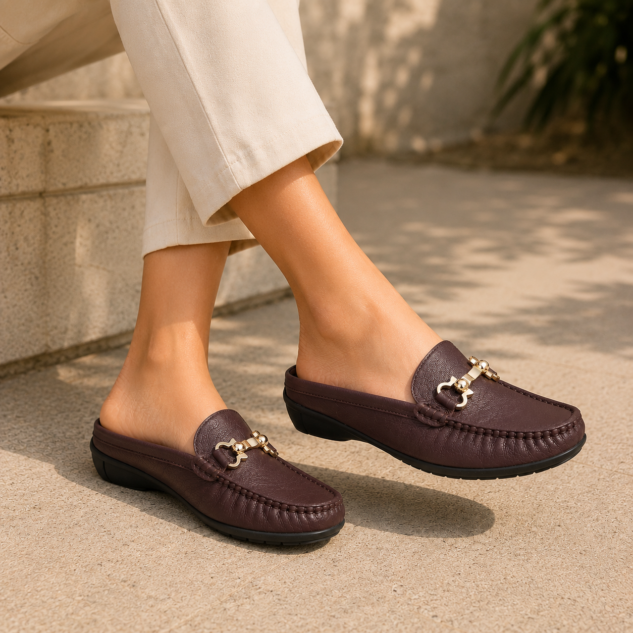 Bianca Leather Slip On Mules - The Heels India