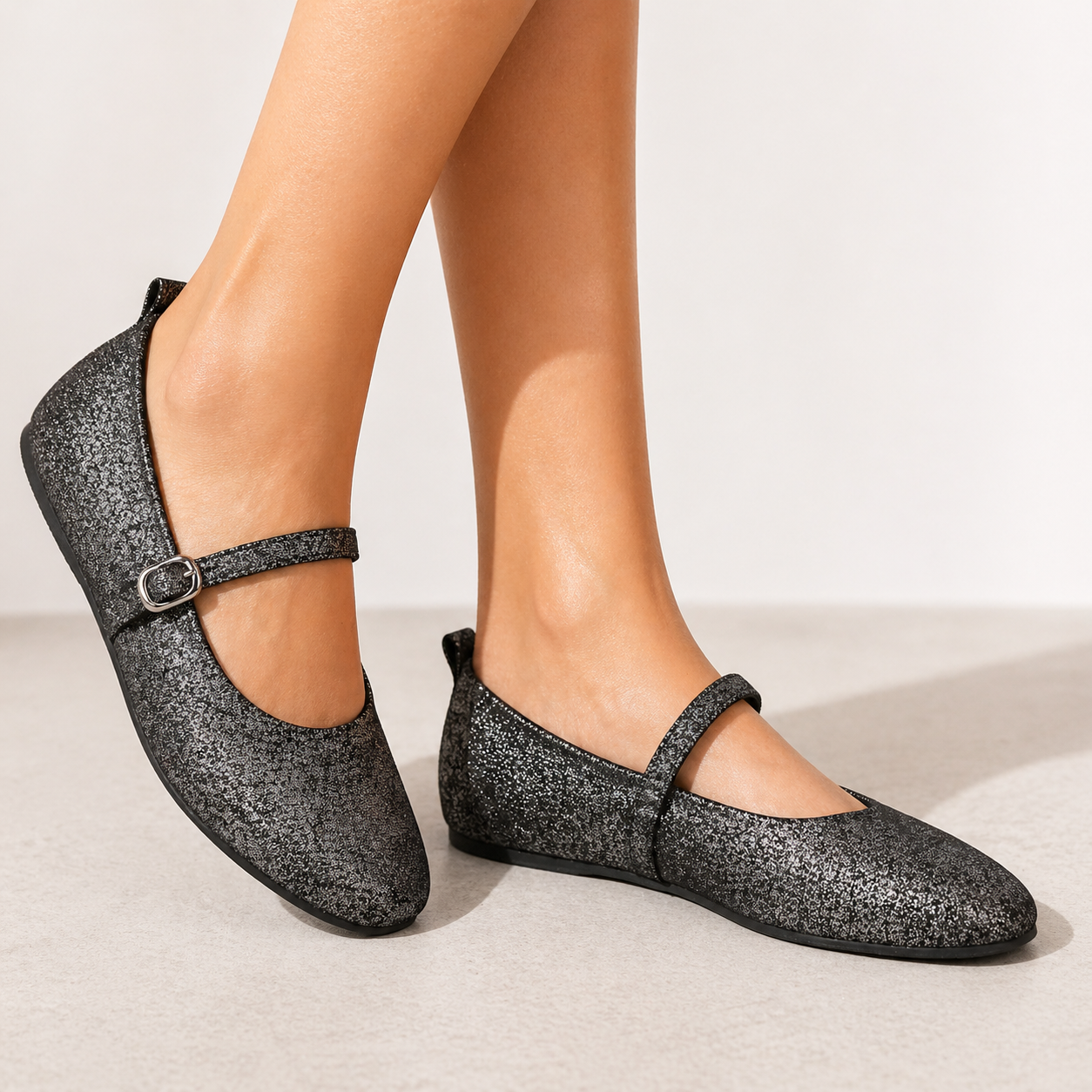 Aristelle Leather Flat Mary Janes - The Heels India
